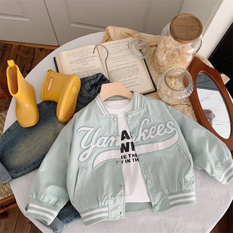 Children's Jackets 2025 Spring Boys Girls Baseball Coats New Kids Embroidered Letters Cardigan Autumn Fashion Outerwear Clothing - BabyHaven