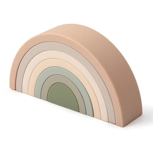 New 6 - 10pcs Baby Silicone Building Block BPA Free Rainbow Soft Block 3D Educational Montessori Toys Baby Teether Gifts - BabyHaven