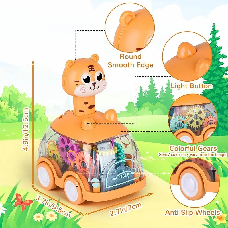 Baby Animal Car Toys Toddler Press and Go Cars for Kids