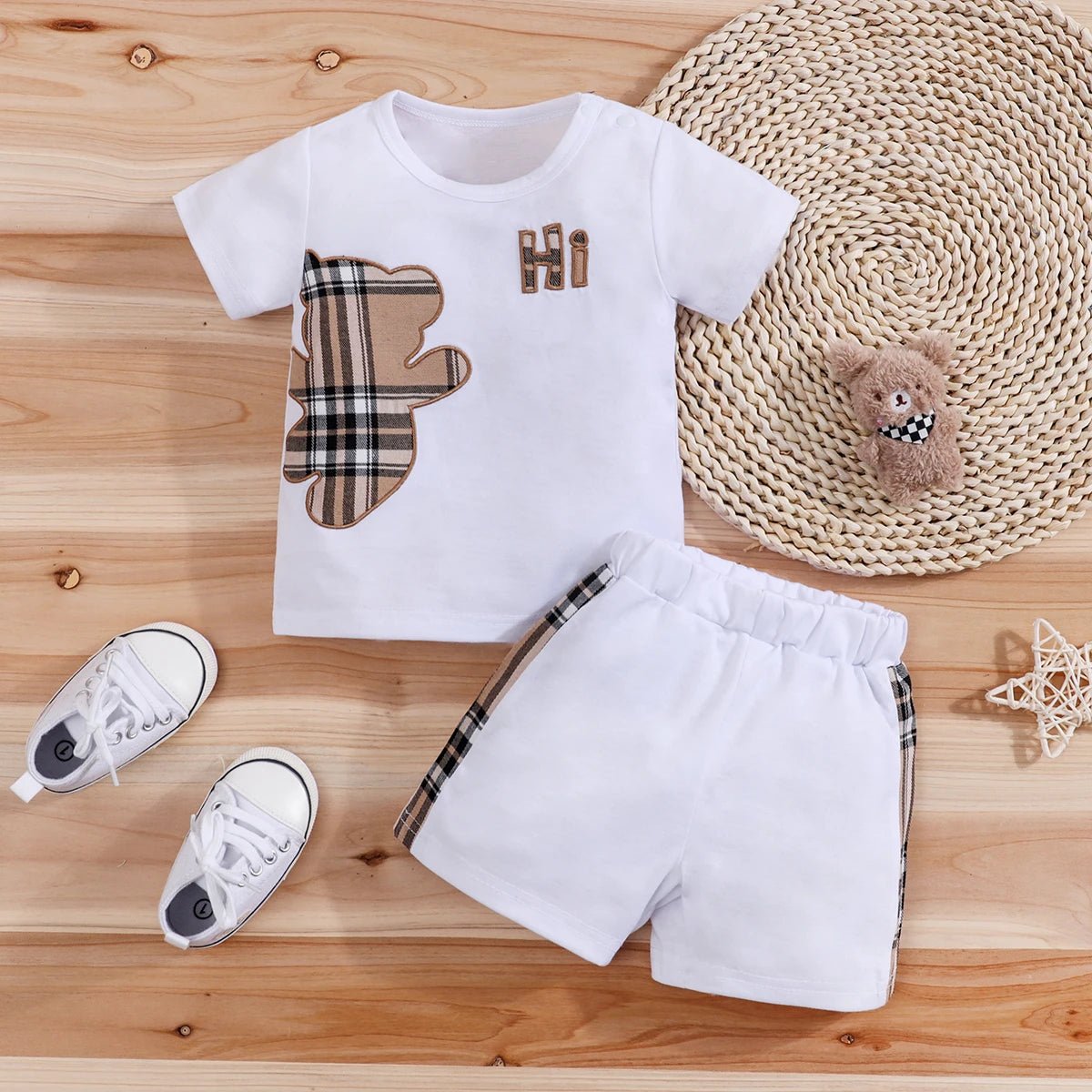Baby Clothes Set Infant Tees Shorts Cute Bear - BabyHaven