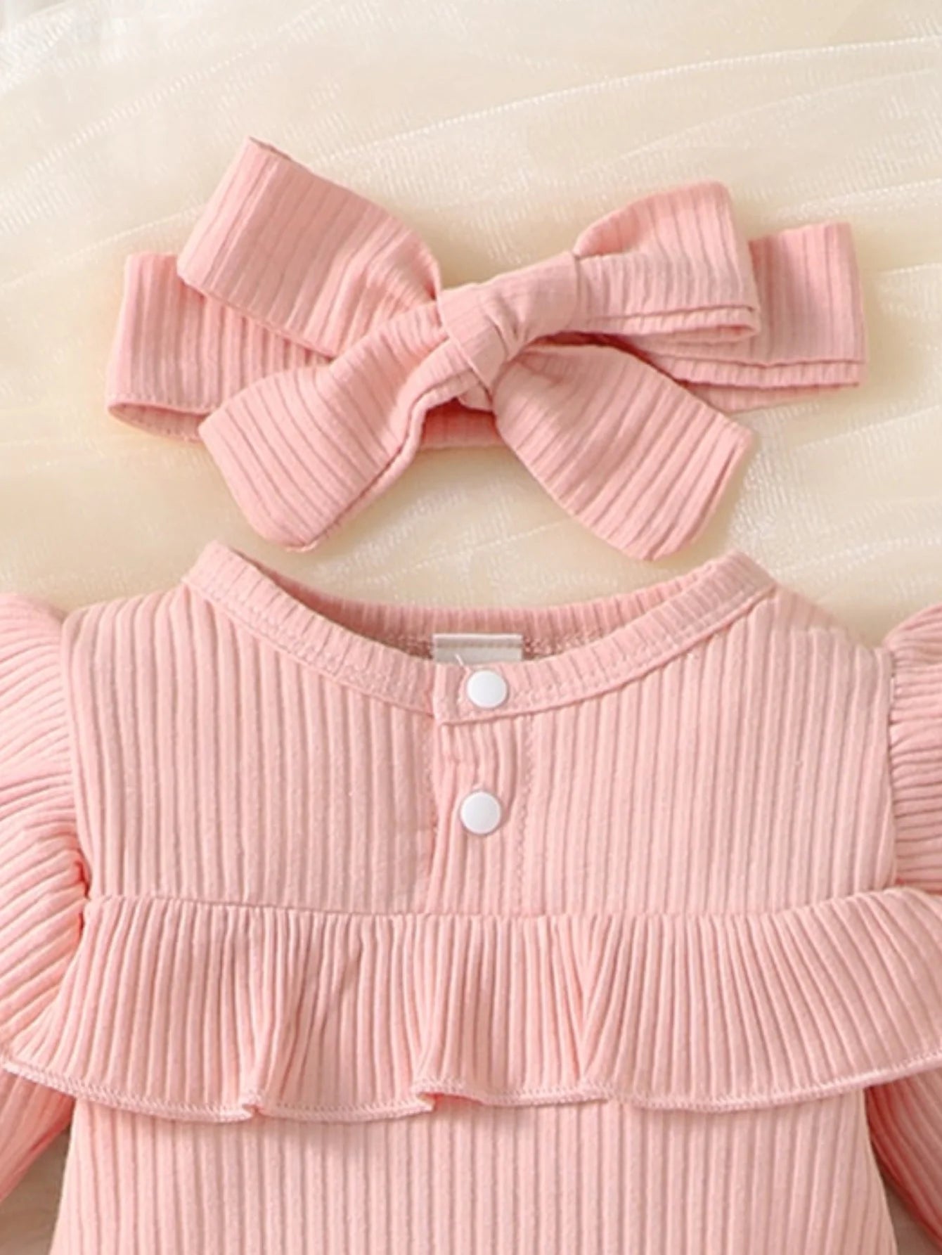 Spring And Autumn Baby Girl Ruffle Trim Outfit Set Ideal - BabyHaven