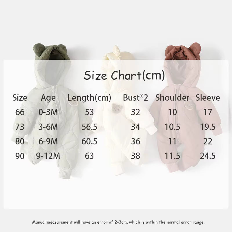  Winter Baby Outwear Clothing Fur Lining Warm Toddler Girl's Boy's Rompers Cartoon Bear Infant Jumpsuit