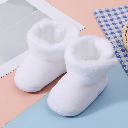 Cozy First Walkers! Warm Fleece Baby Booties with Non-Slip Soles for Infants 0-12 Months, Unisex Winter Socks