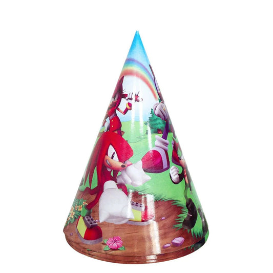 Cartoon Sonics Party Supplies Disposable Plates Tablecloth Cake Topper Banner for Kids Birthday Decor - BabyHaven