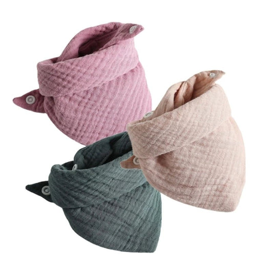 3Pcs/Lot Baby Muslin Bibs Soft Cotton Solid Color Bibs - BabyHaven