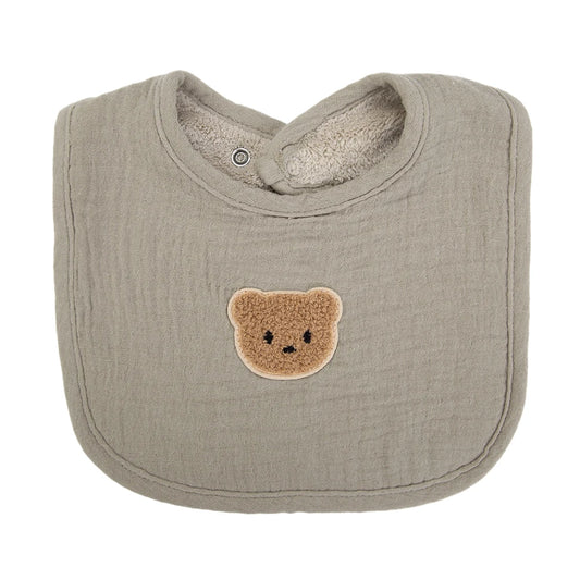 Cute Bear Muslin Cotton Baby Bibs U - Absorbent Pockets - BabyHaven