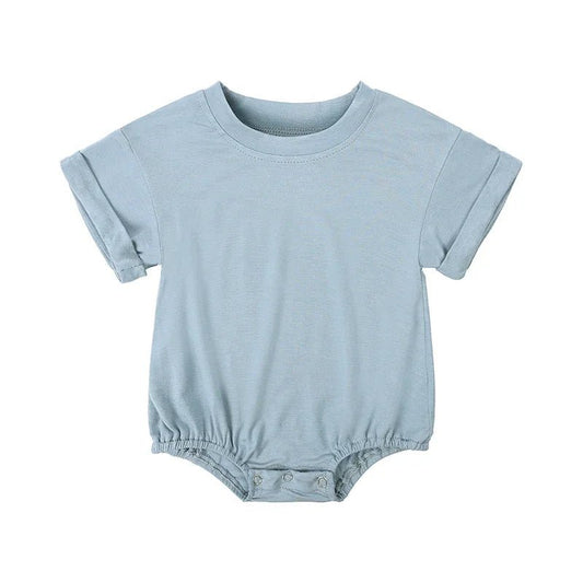 Infant Bamboo Fiber Romper Summer Essential Solid Color Customized T-Shirt Short Sleeve Newborn Bodysuit Baby Jumpsuit 3 - 24 Months - BabyHaven