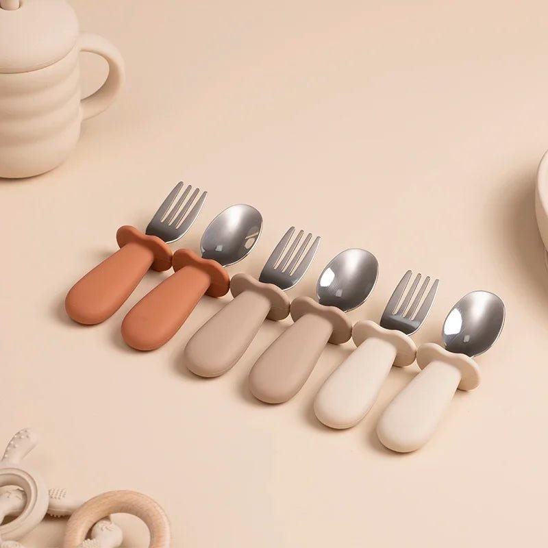 2pcs/Set Baby Tableware Children Utensil Stainless Steel - BabyHaven