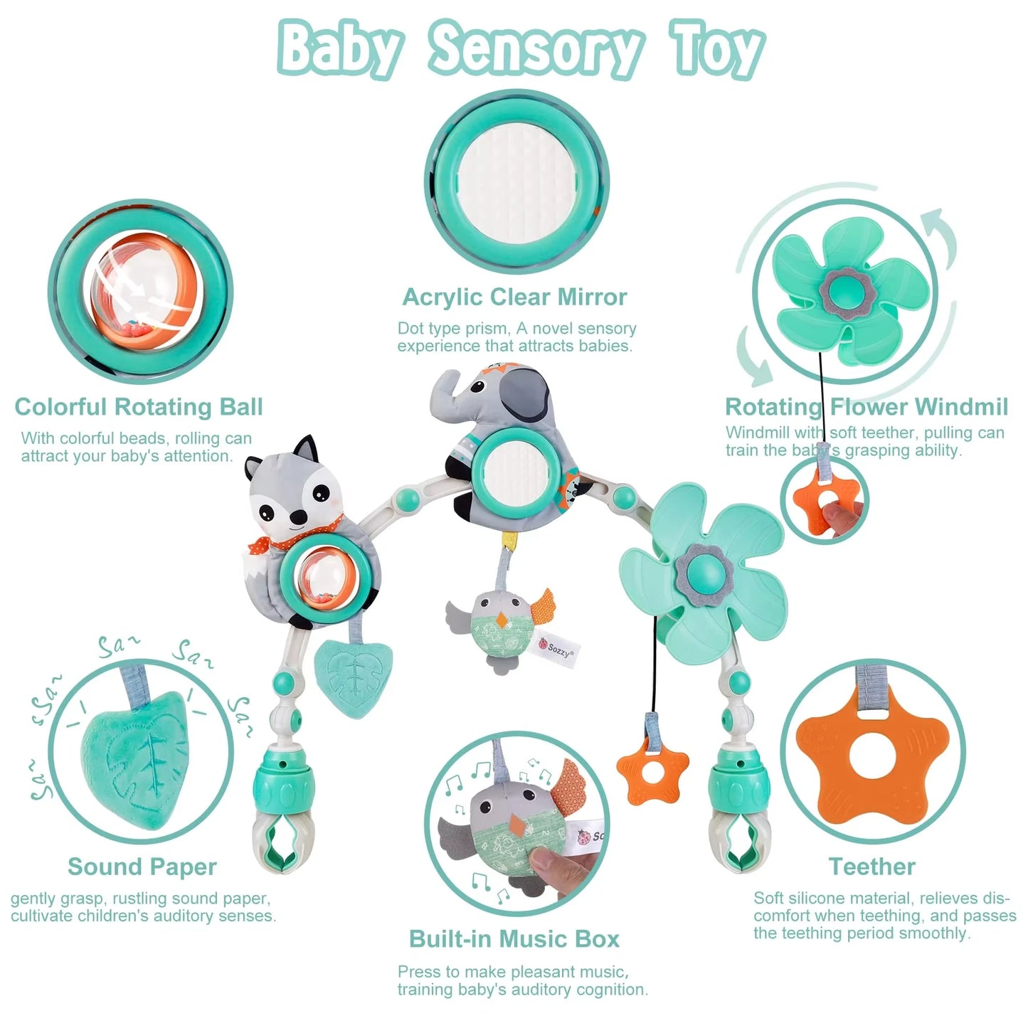 Baby Stroller Toy For Bed Mobile Infant Crib Rattles Newborn Baby Bed Hanging Rattle Baby Car Educational Baby Toys 0 12 Months - BabyHaven
