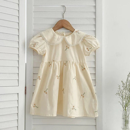 Infant Baby Girls Lace Collar Dress Rompers Family Clothes - BabyHaven