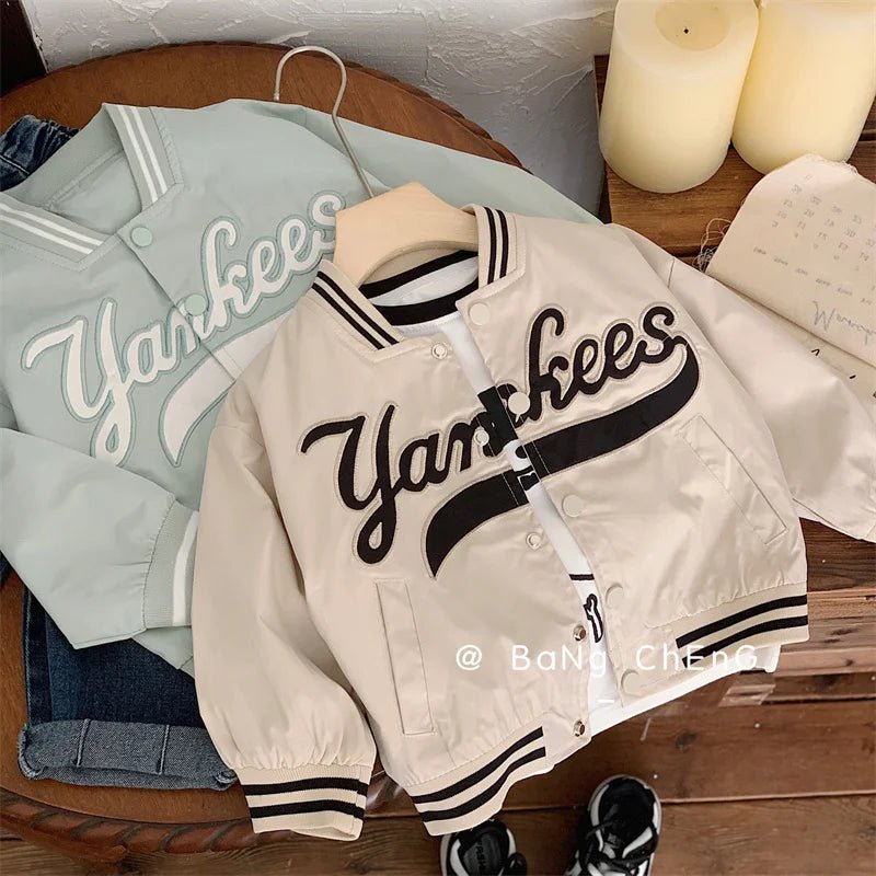Children's Jackets 2025 Spring Boys Girls Baseball Coats New Kids Embroidered Letters Cardigan Autumn Fashion Outerwear Clothing - BabyHaven