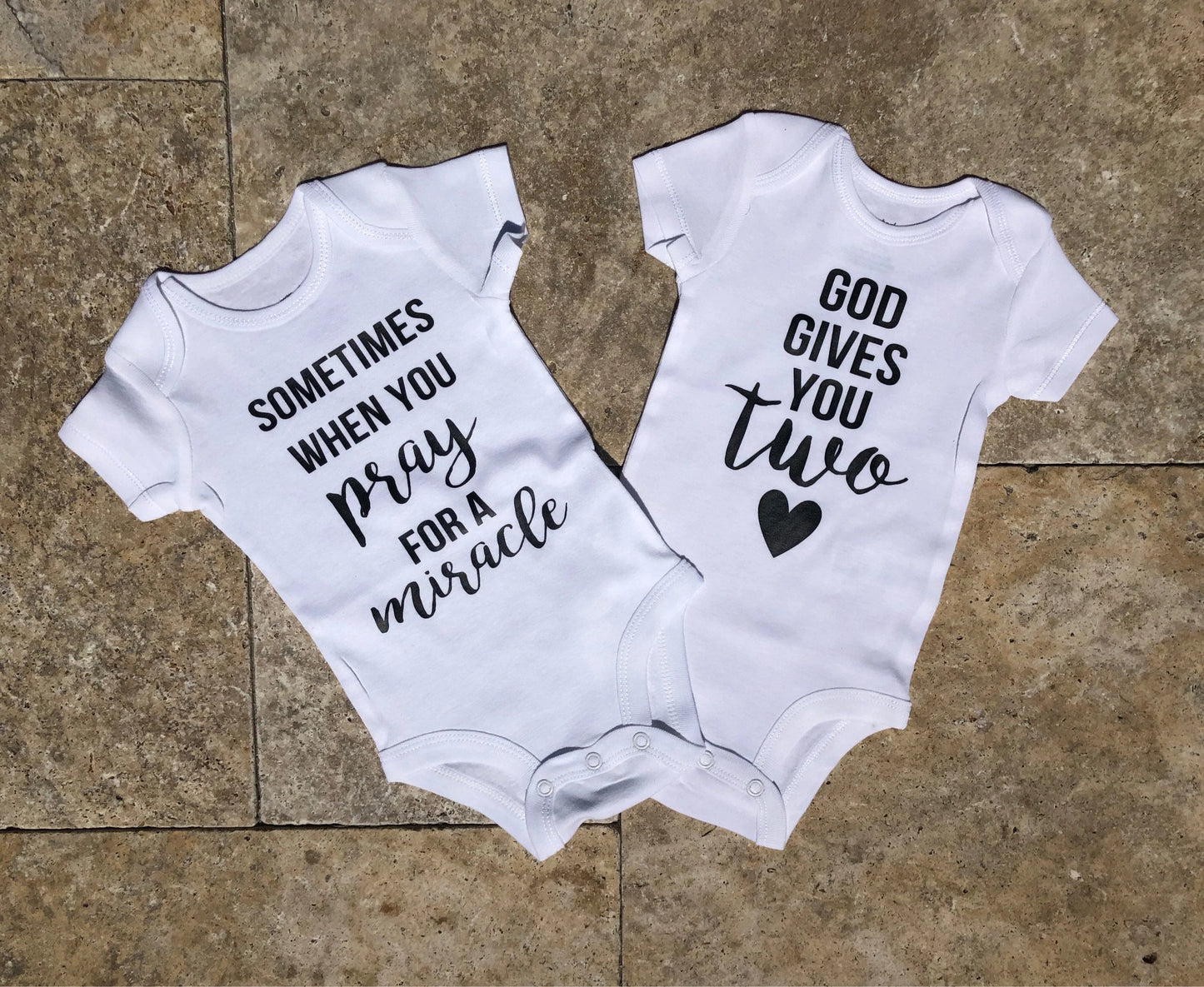 Twins Newborn Baby Bodysuit Summer Infant Short Sleeve Jumpsuit Unisex Pregnancy Announcement Gift - BabyHaven