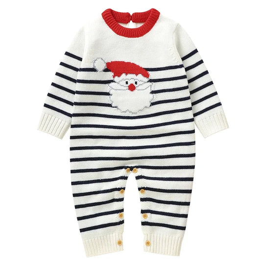 Christmas Rompers Red Winter Newborn Reindeer Knit Infant Boys Girl Long Sleeve Cartoon Snowman Rompers Toddler Outwear Clothes