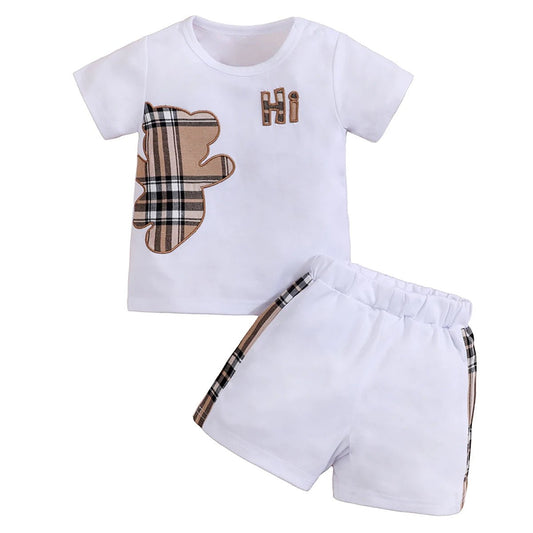 Baby Clothes Set Infant Tees Shorts Cute Bear - BabyHaven