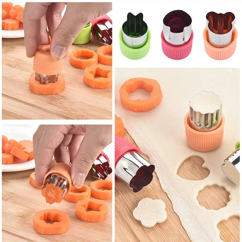 3Pcs Baby Food Shape Cutter Cartoon Star Heart Moulds - BabyHaven