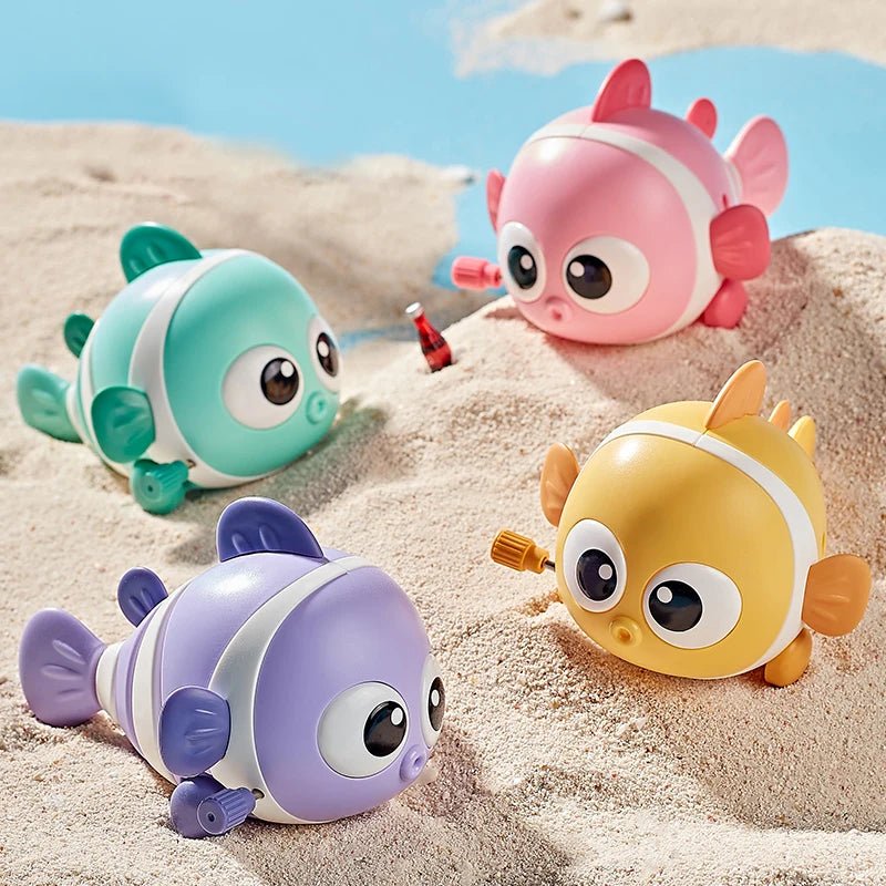 Baby Toys Wind Up Fish Toys Tail Wagging Fish Kids Bath Toys Development Learning Tummy Time Crawling Toy for Babies 6 12 - BabyHaven