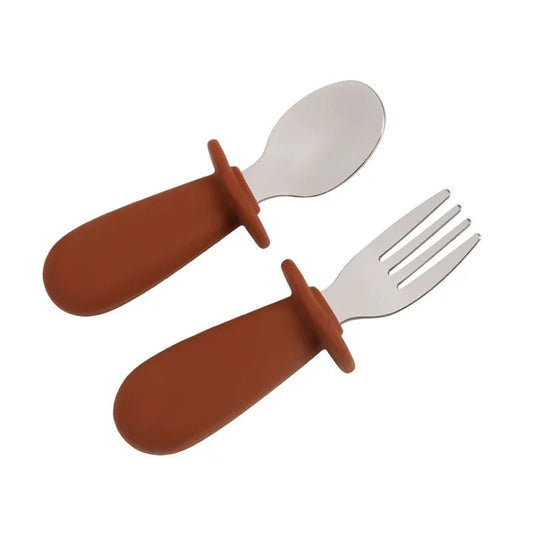 2pcs/Set Baby Tableware Children Utensil Stainless Steel - BabyHaven