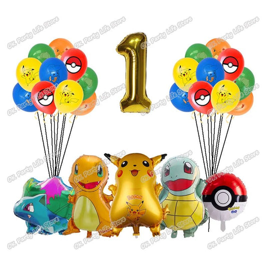 Pokemon Birthday Party Decoration Pikachu Lightning Balloon Set - BabyHaven