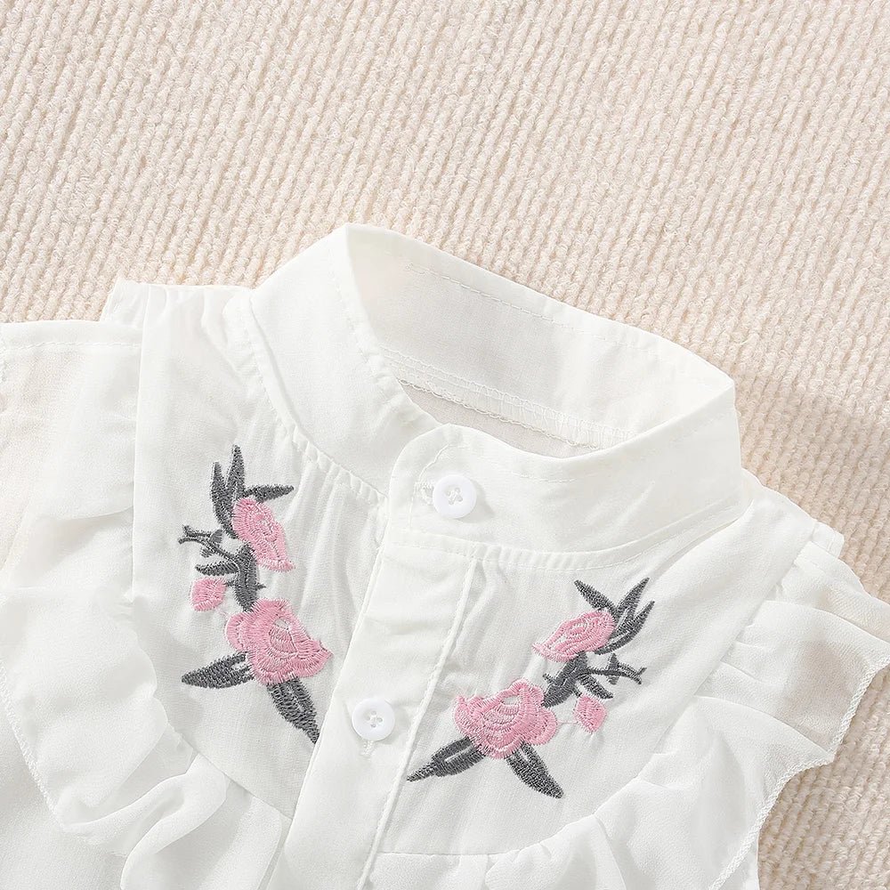 (0 - 3 Years Old) Summer Baby Girl Cotton Flower Top Set - BabyHaven