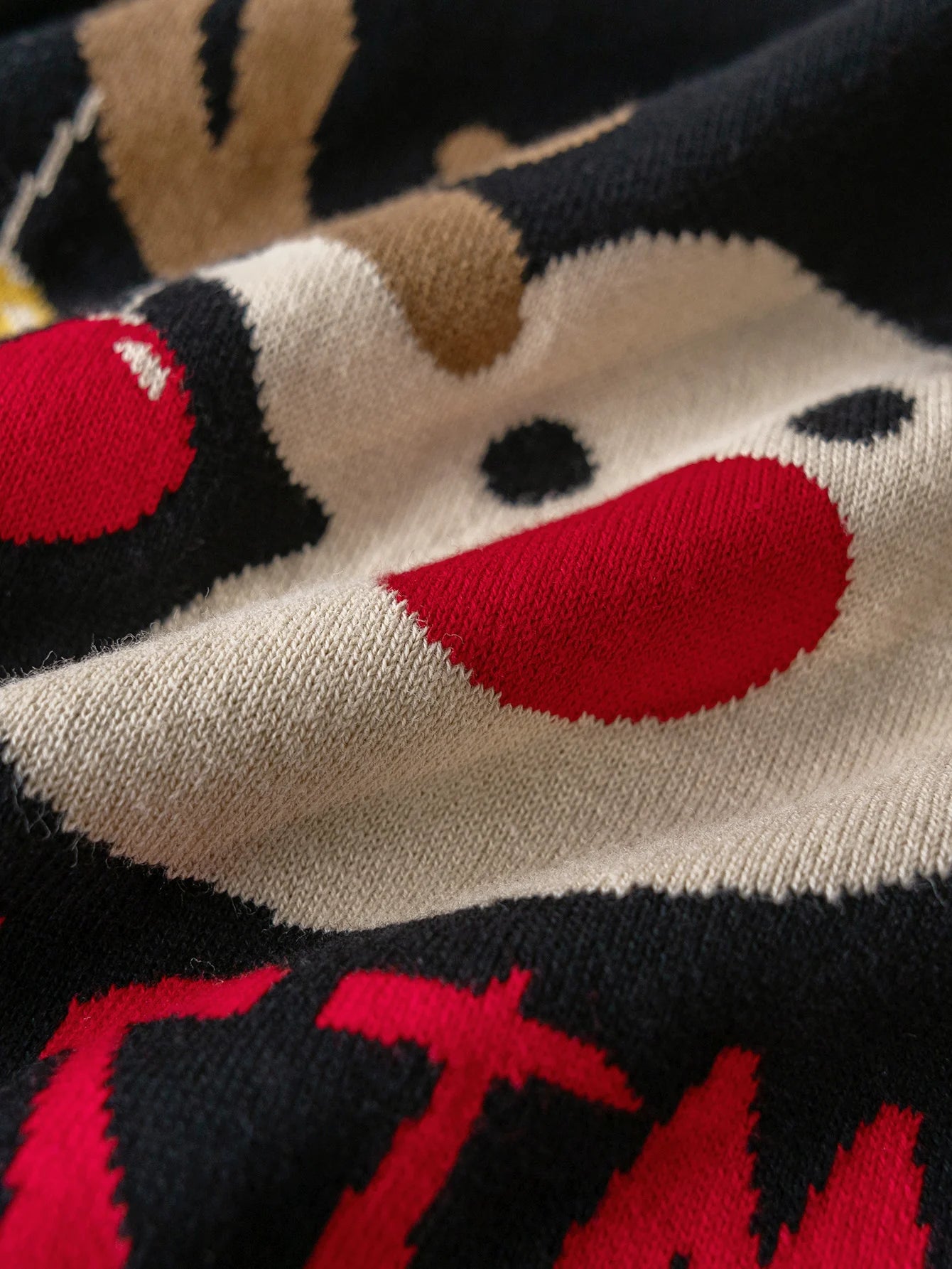 Boys and girls Christmas reindeer pattern sweater knitted pullover suitable for Christmas parties in spring, autumn, and winter