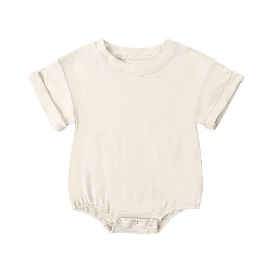 Infant Bamboo Fiber Romper Summer Essential Solid Color Customized T-Shirt Short Sleeve Newborn Bodysuit Baby Jumpsuit 3 - 24 Months - BabyHaven