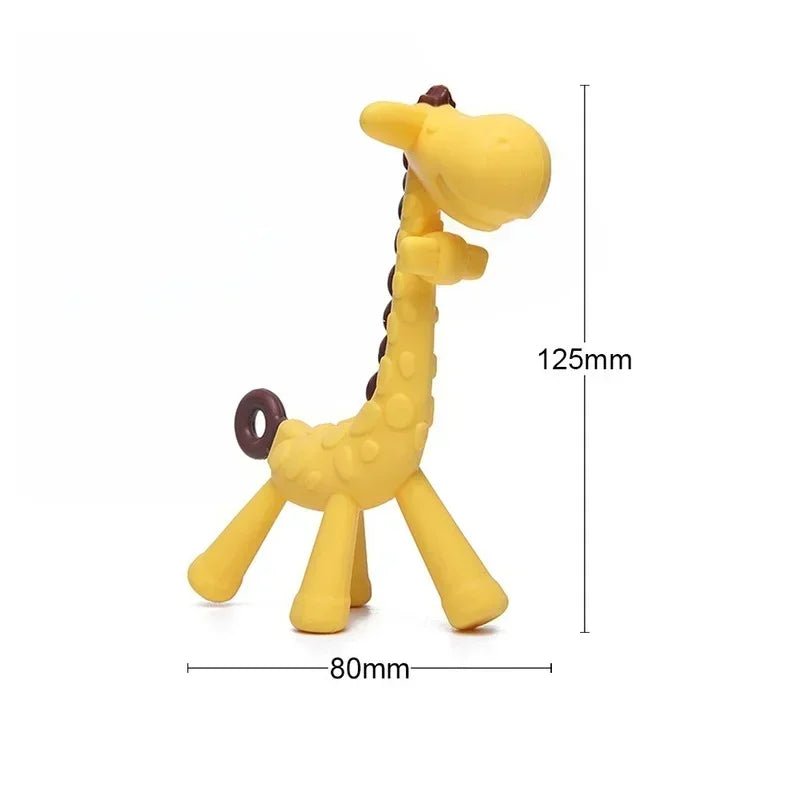 Food Grade Baby Molar Teether Silicone Giraffe Teethers Cartoon Teething for Babies Relief Gums Pain Toys Newborn Essentials - BabyHaven