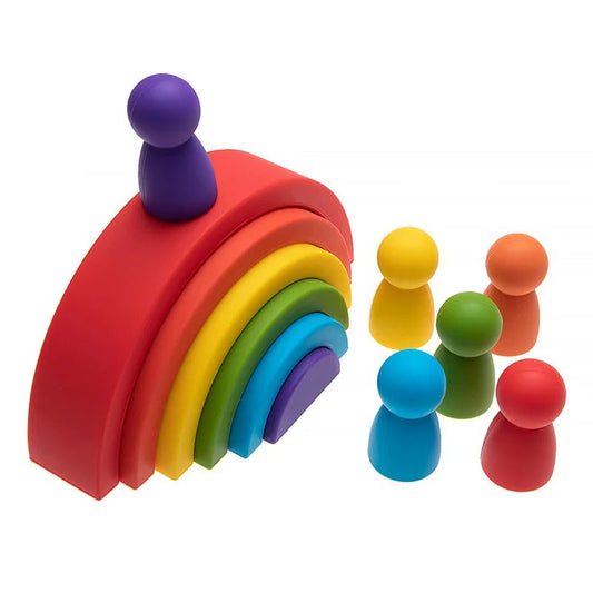 New 6 - 10pcs Baby Silicone Building Block BPA Free Rainbow Soft Block 3D Educational Montessori Toys Baby Teether Gifts - BabyHaven
