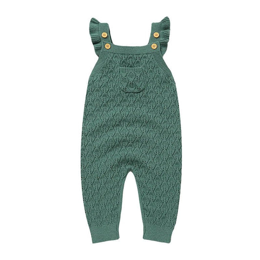Baby Girls Knit Rompers Sleeveless One Piece Newborn Infant Solid Jumpsuits 0 - 18 Months Toddler Spring Autumn Outfits - BabyHaven