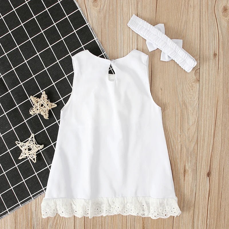 Infant Newborn Baby Girl Lace Dress Sleeveless Bowknot Gown - BabyHaven