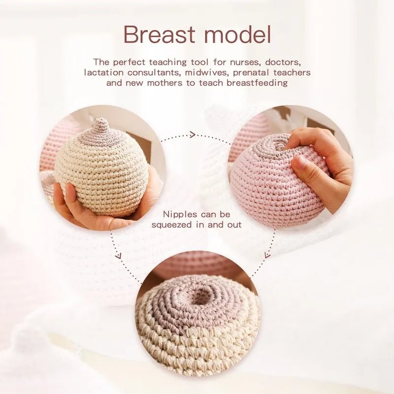 1pc Baby Teether Crochet Boob for Kids Handmade Breastfeeding Models Soothe Toy Babies Gift Children's Toy - BabyHaven