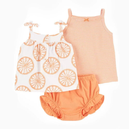 Summer Baby Girls Clothes Set Cotton Flower Fashion Infant Outfits 3Pcs - BabyHaven