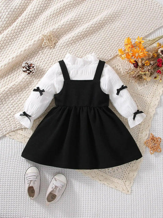 2 - Piece Baby Girl Spring and Autumn Casual White Skirt Set - BabyHaven