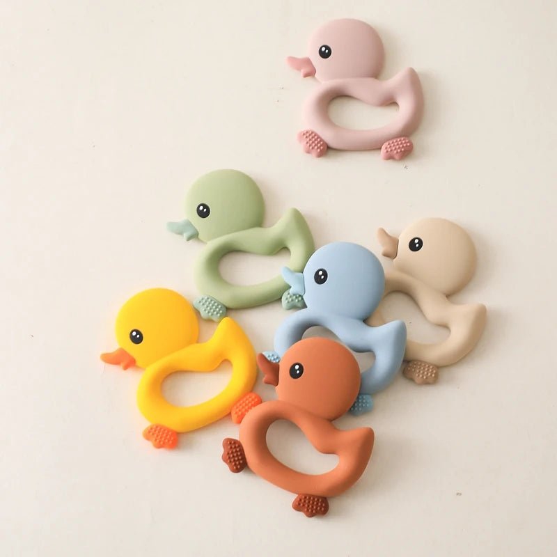 Baby Teether Silicone Teething Toys for Infant Baby Acessories 0 12 Months Baby Silicone Baby Toys Teether Gum Cartoon Rattle - BabyHaven