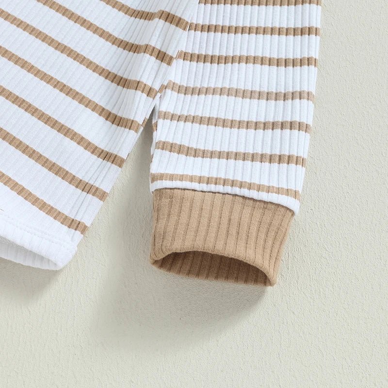 Newborn Baby Boys Girl Fall Winter Clothes Ribbed Knitted Long Sleeve Romper Solid Long Pants Cotton Infant Outfits - BabyHaven