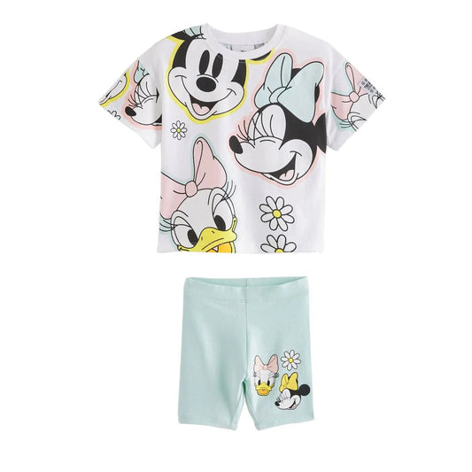 Disney Minnie Mouse Baby Girls Full Print Set Spring Autumn Clothing Long Sleeve Top and Pants Outfit - BabyHaven