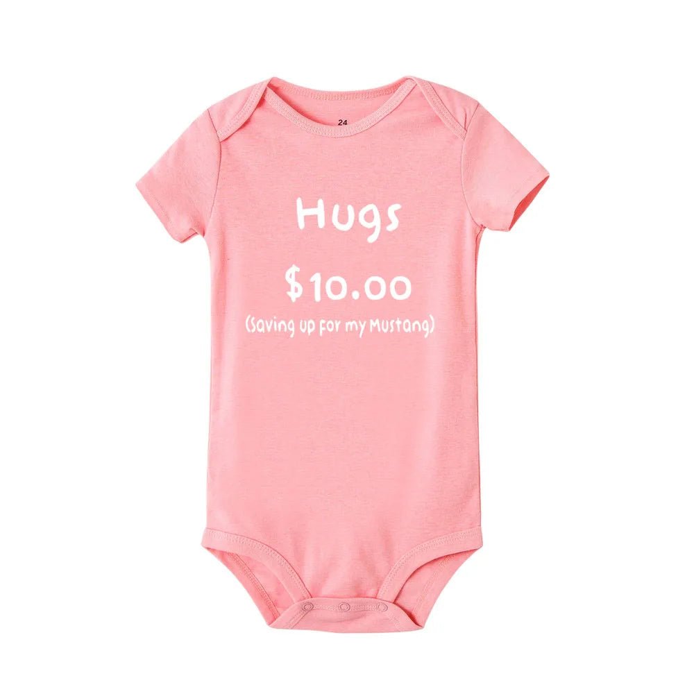 Summer Newborn Jumpsuit Hugs 10 Saving Up for My Mustang Funny Infant Bodysuit Baby Boy Girl Letter Print Playsuit - BabyHaven