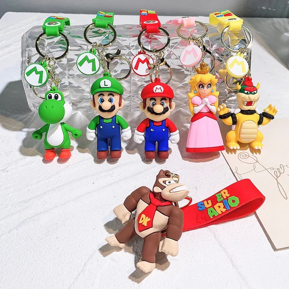 Super Mario 3D Cartoon Keychain Mario Bros Characters Model - BabyHaven