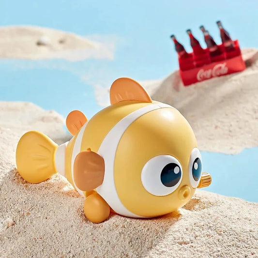 Baby Toys Wind Up Fish Toys Tail Wagging Fish Kids Bath Toys Development Learning Tummy Time Crawling Toy for Babies 6 12 - BabyHaven