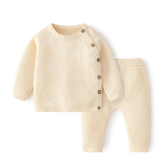 Baby Clothes Sets Ensembles Cotton Spring Newborn Boy Girl Infant Clothing Tops And Pants Knitted Sweater Baby Pajamas Sets - BabyHaven