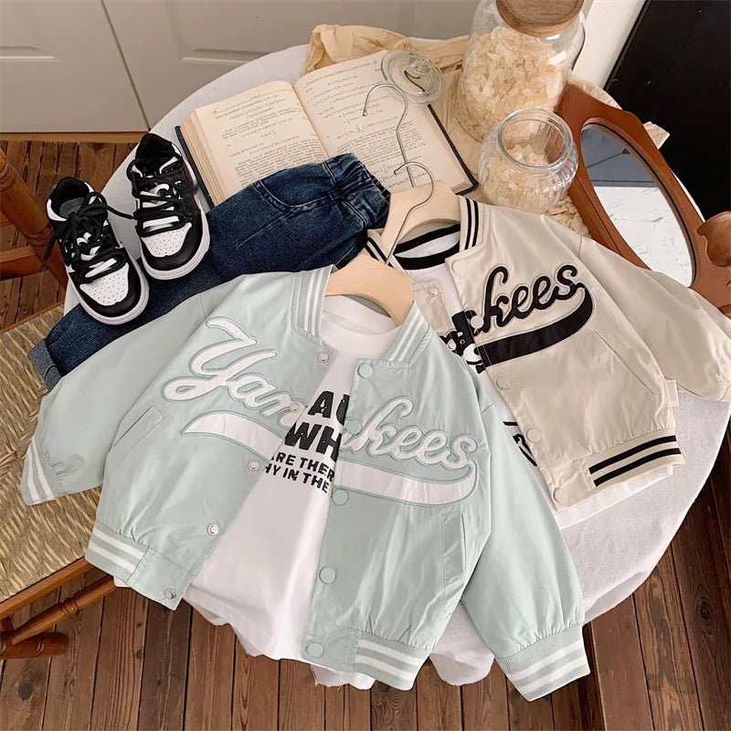 Children's Jackets 2025 Spring Boys Girls Baseball Coats New Kids Embroidered Letters Cardigan Autumn Fashion Outerwear Clothing - BabyHaven
