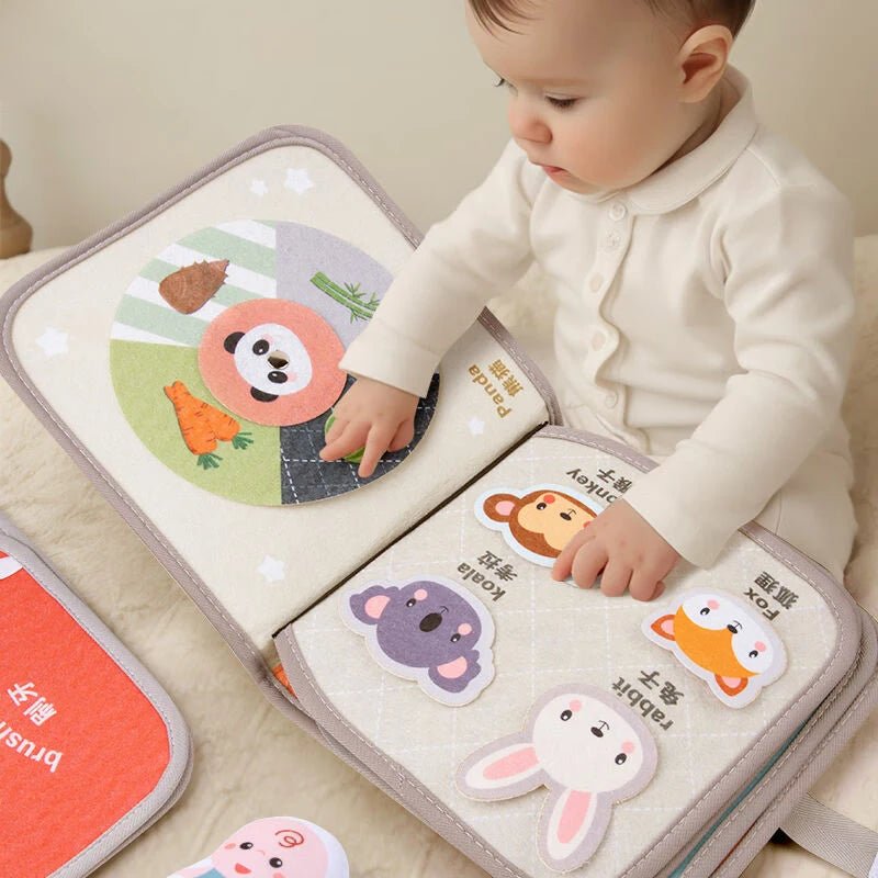 Quiet Book for Toddler Animal Cognitive Fabric Activity - BabyHaven