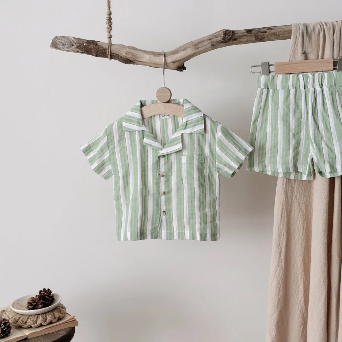 Summer Baby Boys Clothes Set Fashion Leisure Newborn Lapel Striped Shirt and Shorts 0 - 3 Years Children 2 Pieces - BabyHaven