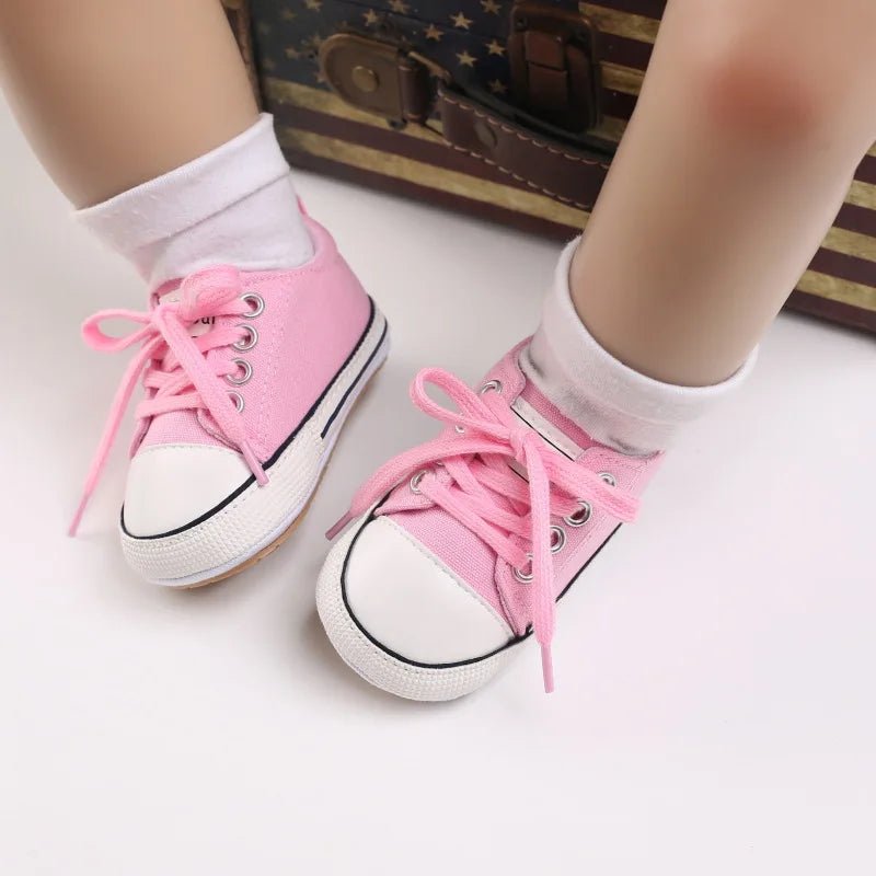 Meckior Baby Sneakers Non - slip Rubber Sole Soft Canvas Shoes - BabyHaven