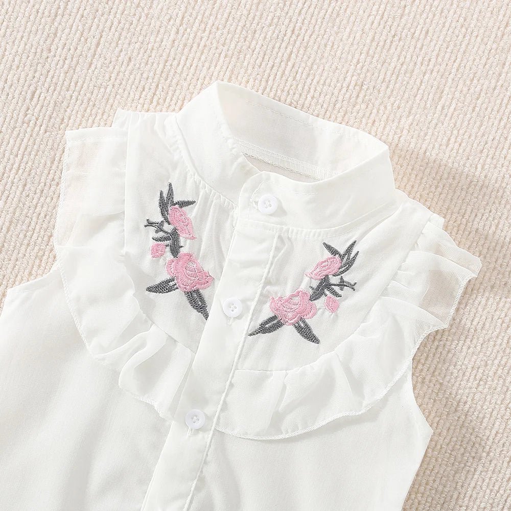 (0 - 3 Years Old) Summer Baby Girl Cotton Flower Top Set - BabyHaven