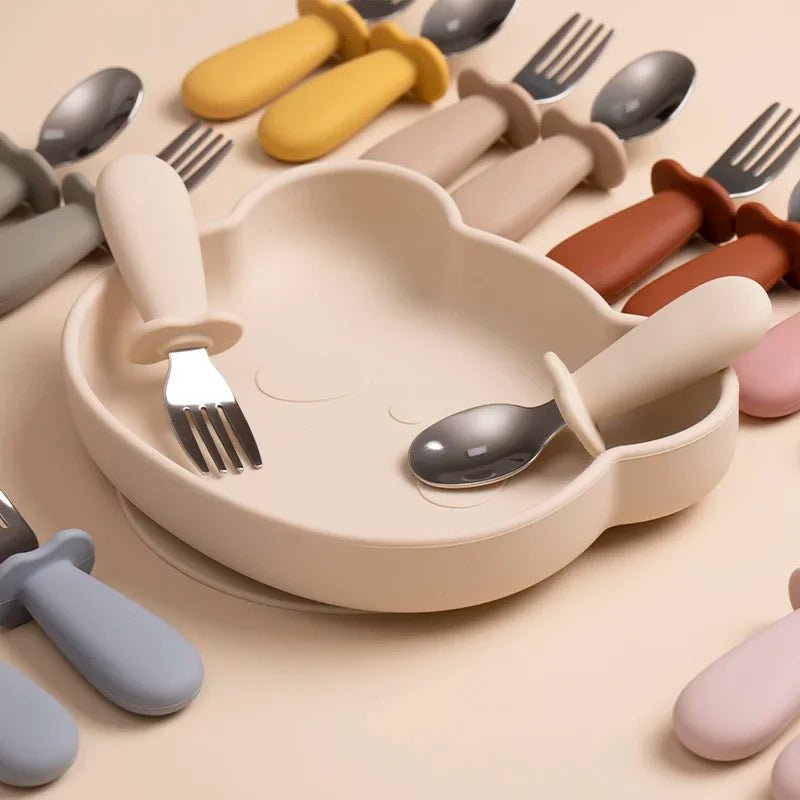 2pcs/Set Baby Tableware Children Utensil Stainless Steel - BabyHaven