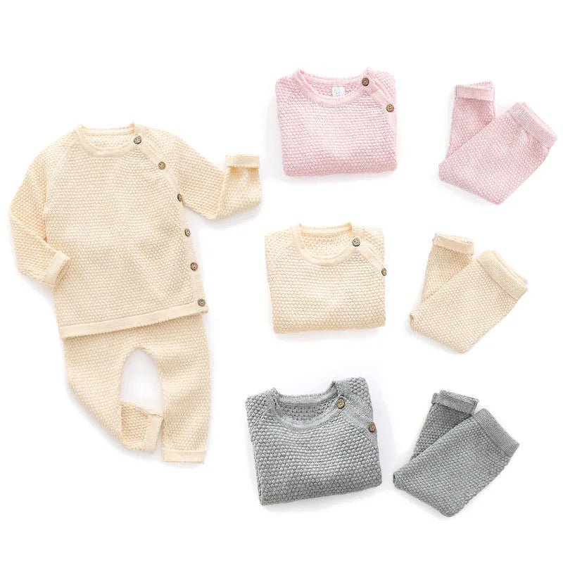 Baby Clothes Sets Ensembles Cotton Spring Newborn Boy Girl Infant Clothing Tops And Pants Knitted Sweater Baby Pajamas Sets - BabyHaven
