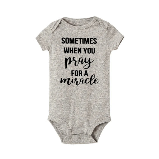 Twins Newborn Baby Bodysuit Summer Infant Short Sleeve Jumpsuit Unisex Pregnancy Announcement Gift - BabyHaven