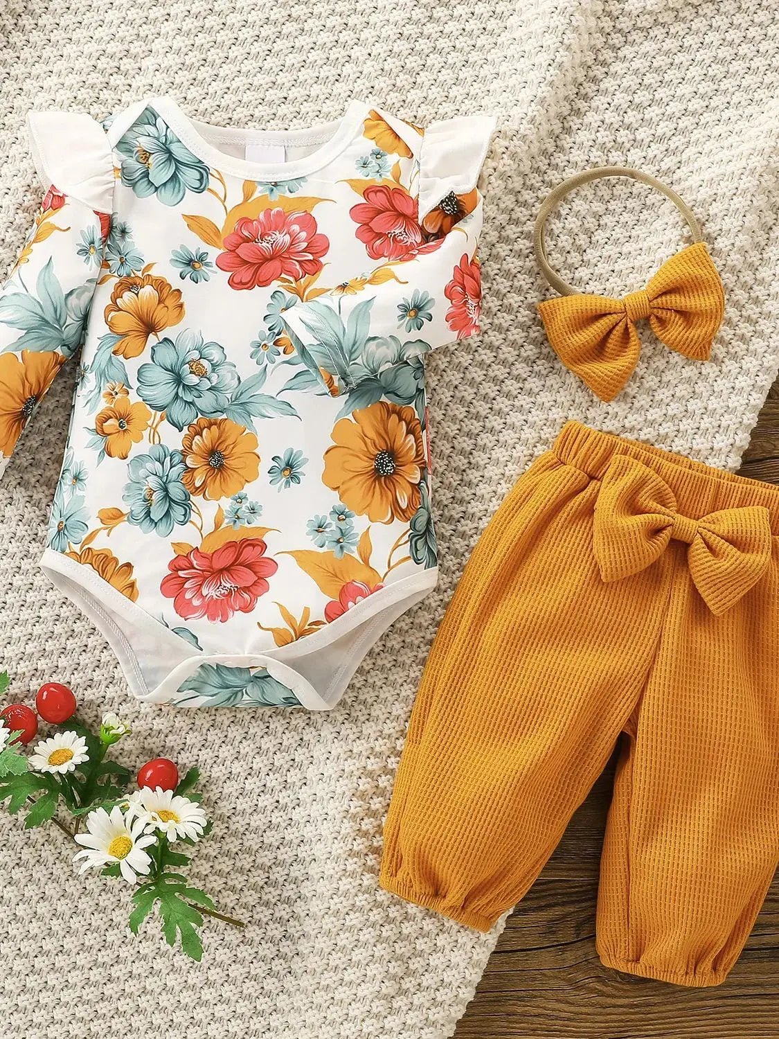 Baby Girls Summer 2Pcs Outfit Set Long Sleeve Floral Casual - BabyHaven