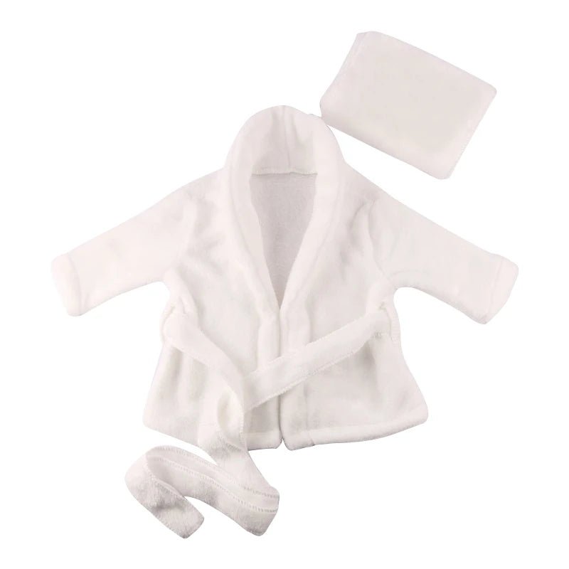 Baby Photography Props Baby Hooded Robe With Belt Bathrobes Bath Towel Cucumber slipper Set Creative Photo Outfit for 0 - 3 Moths - BabyHaven