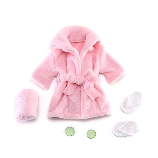 Baby Photography Props Baby Hooded Robe With Belt Bathrobes Bath Towel Cucumber slipper Set Creative Photo Outfit for 0 - 3 Moths - BabyHaven